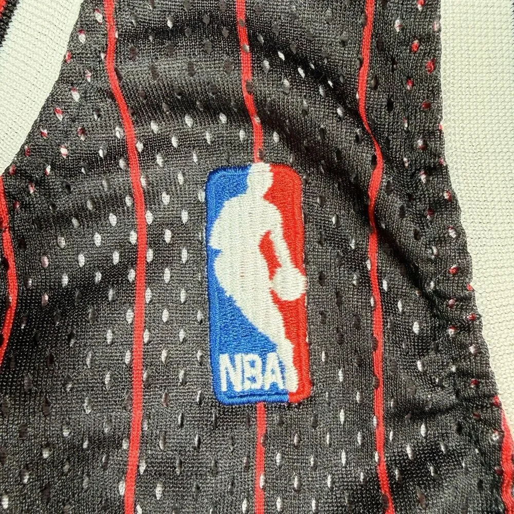 Nike Michael Jordan Bulls 23 Jersey Black Pinstripe Authentic 50 L Flight 8403